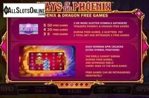 Features. Ways of the Phoenix from Playtech