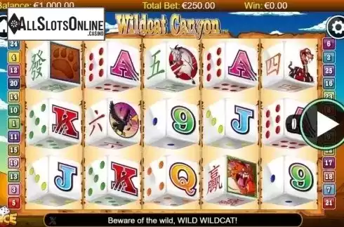 Reel Screen. Wildcat Canyon Dice from NextGen