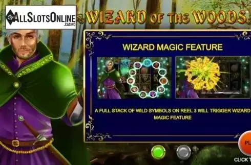 Start Screen. Wizard of the Woods from 2by2 Gaming