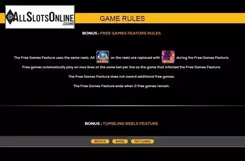 FS feature rules screen