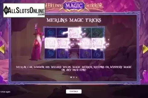 Start Screen. Merlin's Magic Mirror from iSoftBet