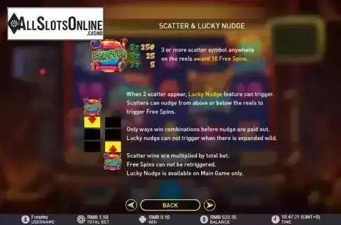 Lucky nudge feature screen