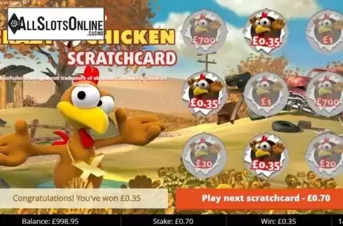 Win Screen. Moorhuhn Scratchcard from Gluck Games