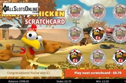 Win Screen 2. Moorhuhn Scratchcard from Gluck Games