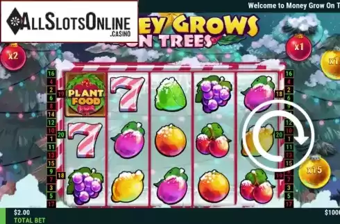 Reel Screen. Money Grows on Trees Christmas Edition from Slot Factory