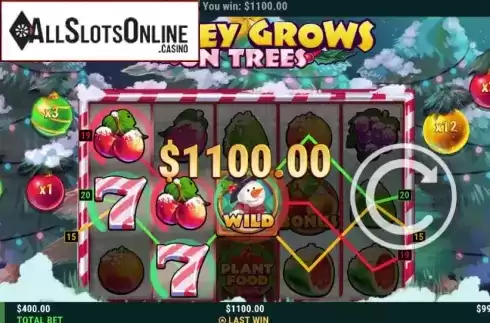 Win Screen 2. Money Grows on Trees Christmas Edition from Slot Factory
