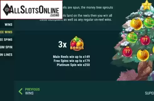 Bonus Symbol. Money Grows on Trees Christmas Edition from Slot Factory