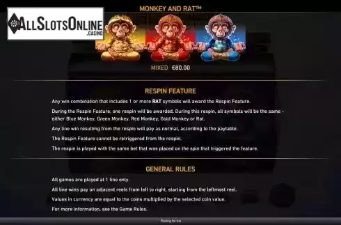 Respin rules screen