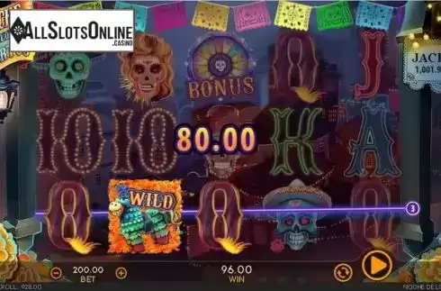 Win screen. Noche De Los Muertos from 888 Gaming