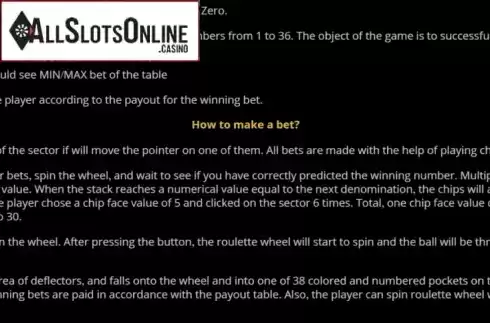 Game rules. American Roulette 3D (Evoplay) from Evoplay Entertainment
