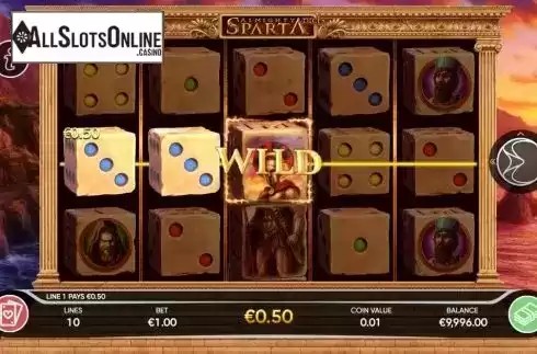Win Screen. Almighty Sparta Dice from Endorphina