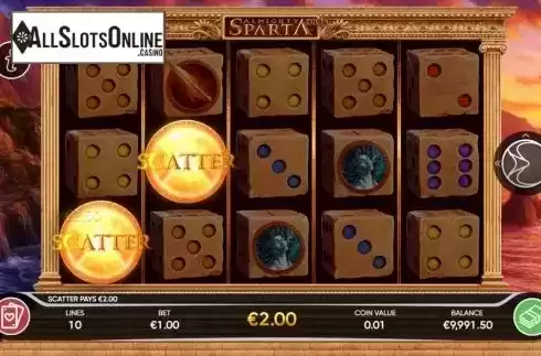 Win screen 2. Almighty Sparta Dice from Endorphina