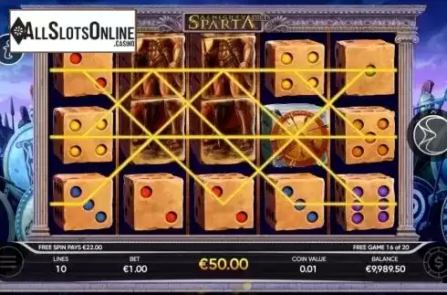 Win screen 3. Almighty Sparta Dice from Endorphina