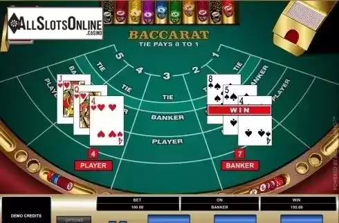 Game Screen. Baccarat (Microgaming) from Microgaming