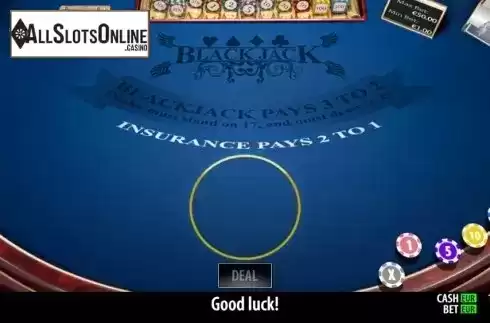 Game screen. BlackJack Single Pro (World Match) from World Match