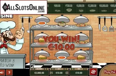 Win Screen. Cash Cuisine Scratch from Pariplay