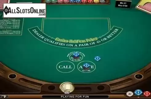 Game Screen. Casino Hold'em (NetEnt) from NetEnt