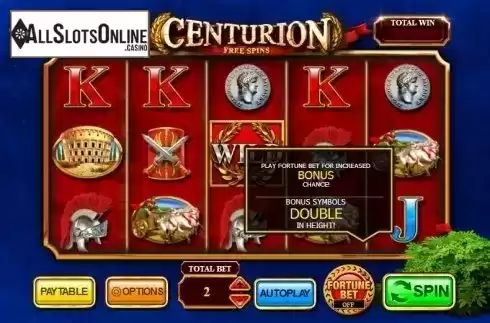 Screen 1. Centurion Free Spins from Inspired Gaming