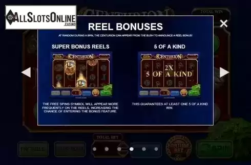 Paytable 4. Centurion Free Spins from Inspired Gaming