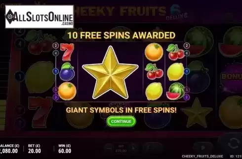 Win Screen. Cheeky Fruits 6 Deluxe from Gluck Games