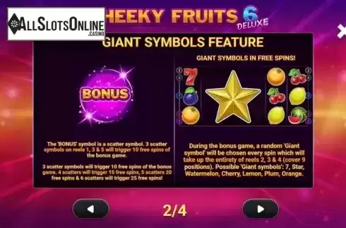 Features. Cheeky Fruits 6 Deluxe from Gluck Games