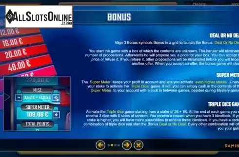 Bonus Game 2. Deal Or No Deal Blue from GAMING1