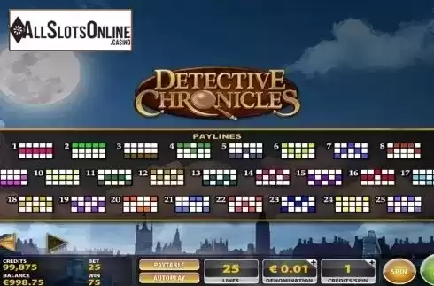 Paylines. Detective Chronicles from IGT