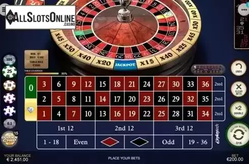 Game Screen 6. Diamond Bet Roulette from Playtech