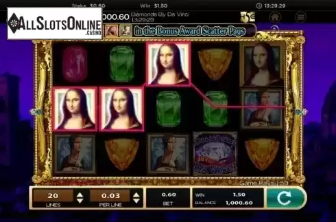 Win screen. Da Vinci (High 5 Games) from High 5 Games