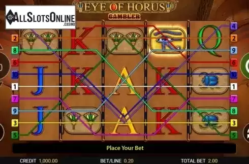 Paylines. Eye of Horus Gambler from Reel Time Gaming