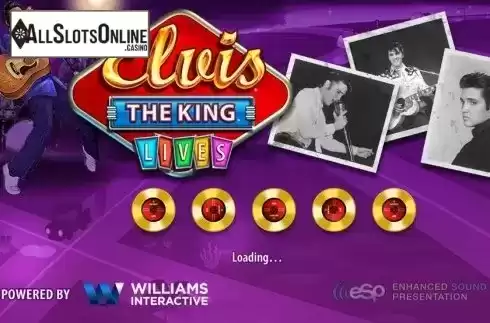Intro screen. ELVIS: THE KING Lives from WMS