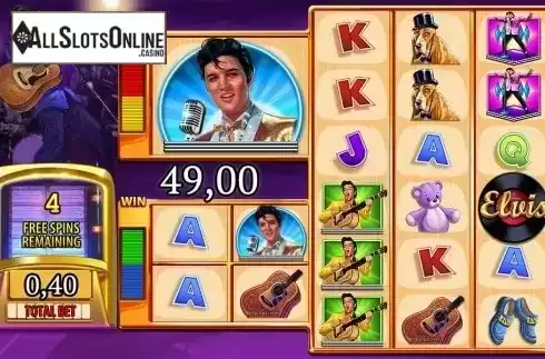 Free spins screen. ELVIS: THE KING Lives from WMS