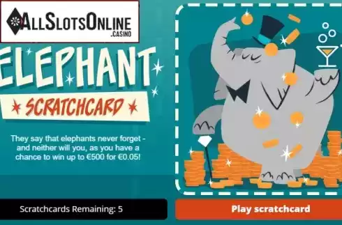 Game screen. Elephant Scratchcard from gamevy