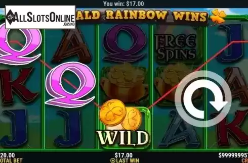Win Screen 1. Emerald Rainbow Wins from Slot Factory