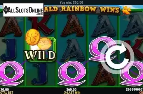 Win Screen 2. Emerald Rainbow Wins from Slot Factory