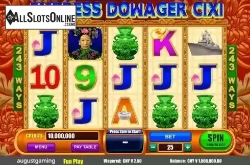 Reel Screen. Empress Dowager Cixi from August Gaming