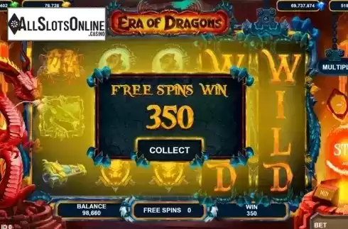 Win Free Spins screen