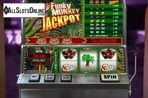 Main game. Funky Monkey Jackpot from Playtech