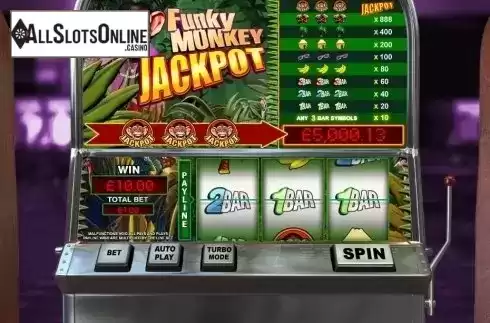 Low Win screen. Funky Monkey Jackpot from Playtech