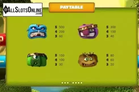 Paytable 4. Furious Furry Fiends from The Games Company