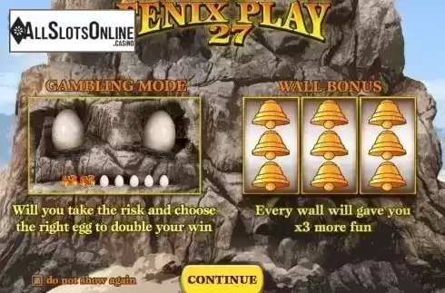 Intro Game screen. Fenix Play 27 Deluxe from Wazdan