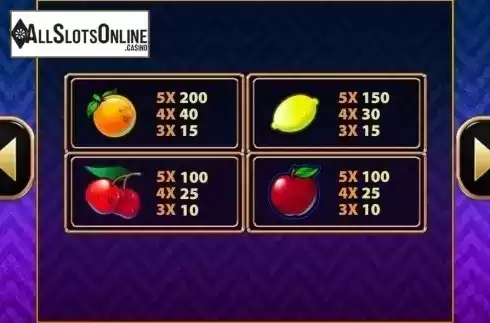Paytable. Fruitastic (MultiSlot) from MultiSlot