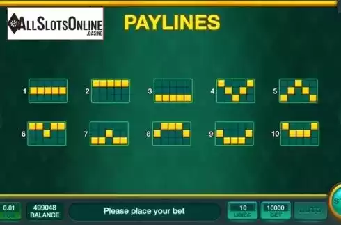 Paylines screen. Fruits Fortune Wheel from InBet Games