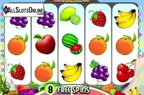 Free Spins screen. Fruity Fortune Plus from MultiSlot