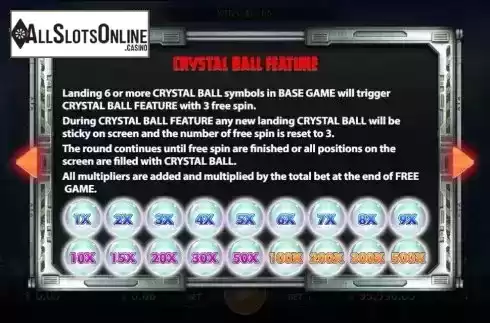 Crystal ball feature screen
