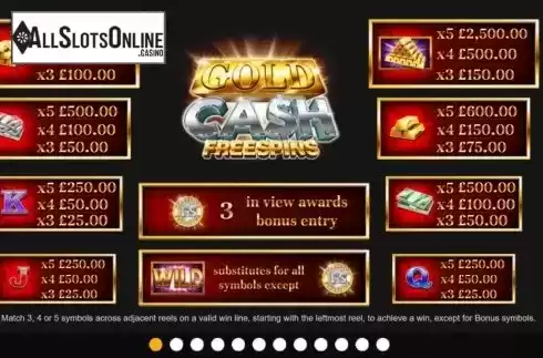 Symbols. Gold Cash Free Spins from Inspired Gaming