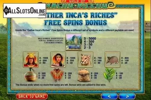 Screen8. Gold of Machu Picchu from Microgaming