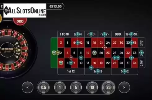 Game Screen 3. Golden Chip Roulette from Yggdrasil
