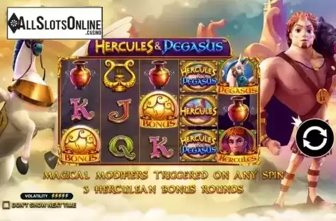 Start Screen. Hercules and Pegasus from Pragmatic Play