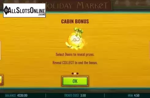 Cabin bonus screen